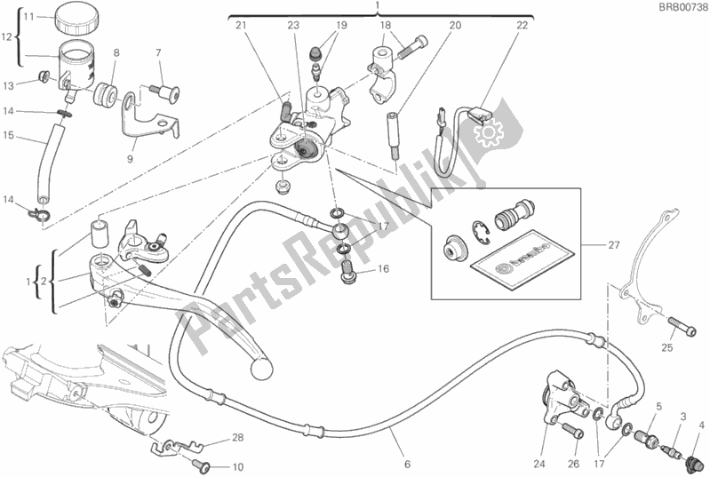 All parts for the Clutch Control of the Ducati Streetfighter V4 S Thailand 1103 2020